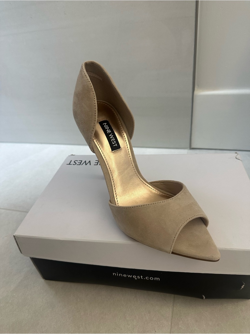 Nine West Taupe Pointed D'Orsay Pump